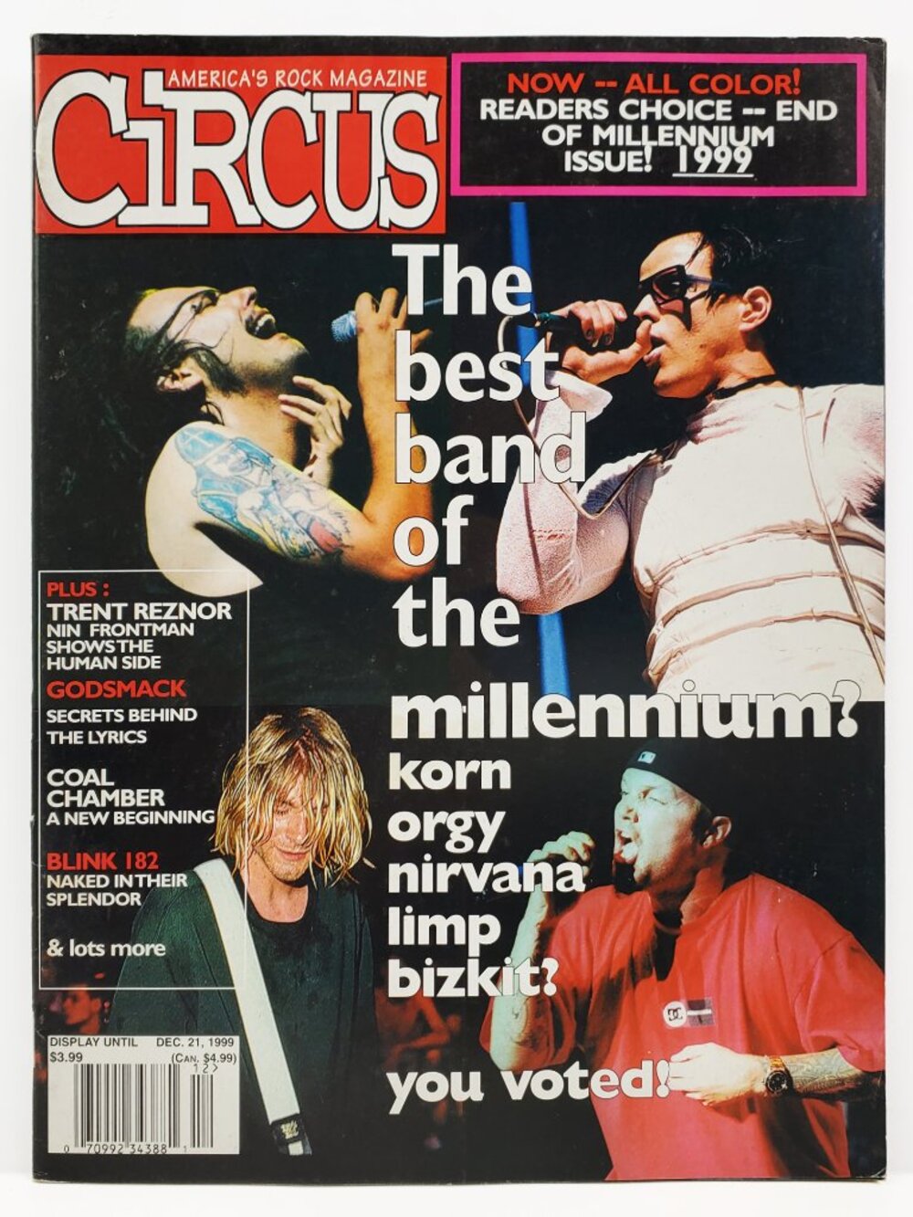 Circus Magazine VTG 1999 Y2K Nirvana Marilyn Manson Korn NIN Cobain Reznor Blink